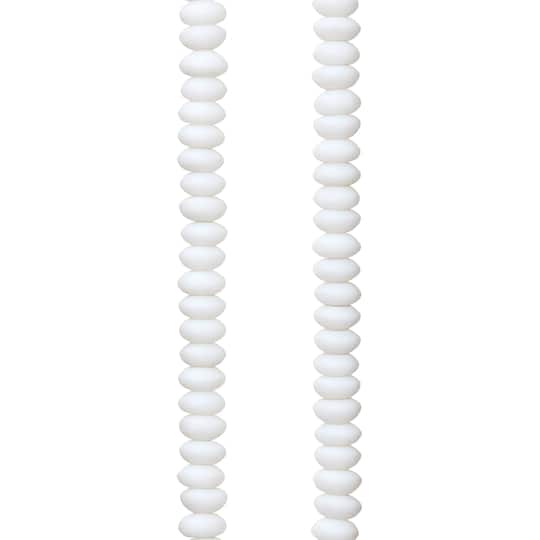 12 Pack: White Glass Rondelle Beads, 6mm by Bead Landing™